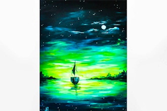 Paint Nite: Teal Sunset Sail II